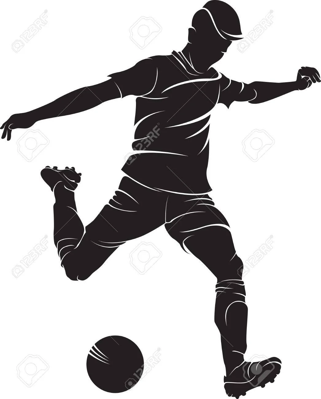 Football (soccer) player with ball