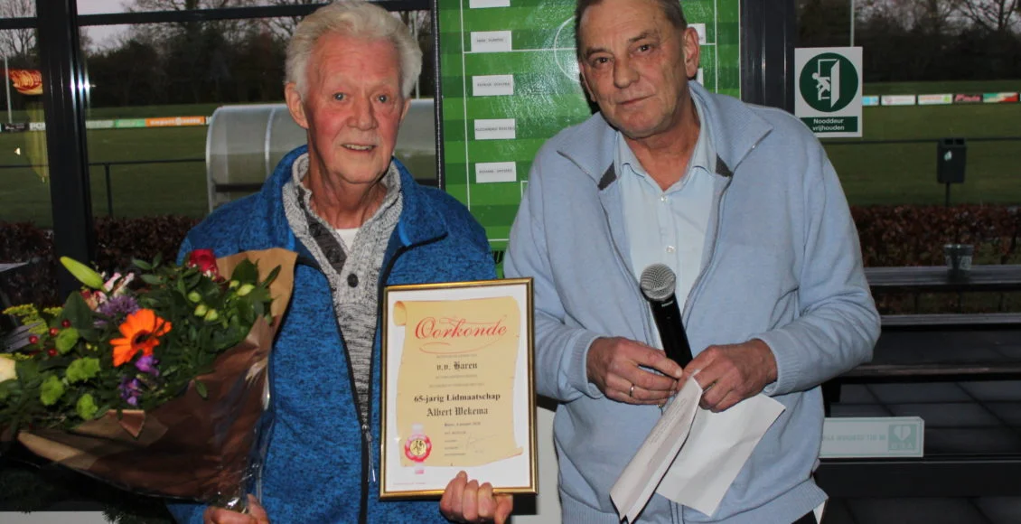 Albert Wekema 65 jaar lid