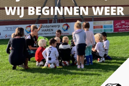 Kaboutervoetbal vv Haren op zaterdag van 10.00 – 11.00