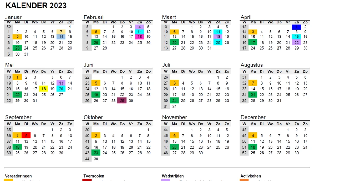 Activiteitenkalender 2022 – 2023