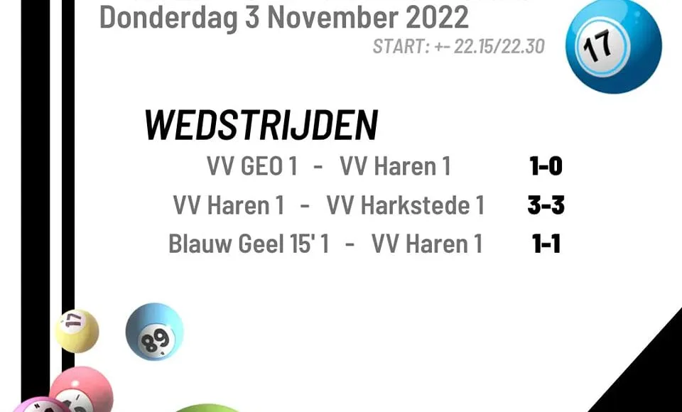 doelpuntenloterij 3 november