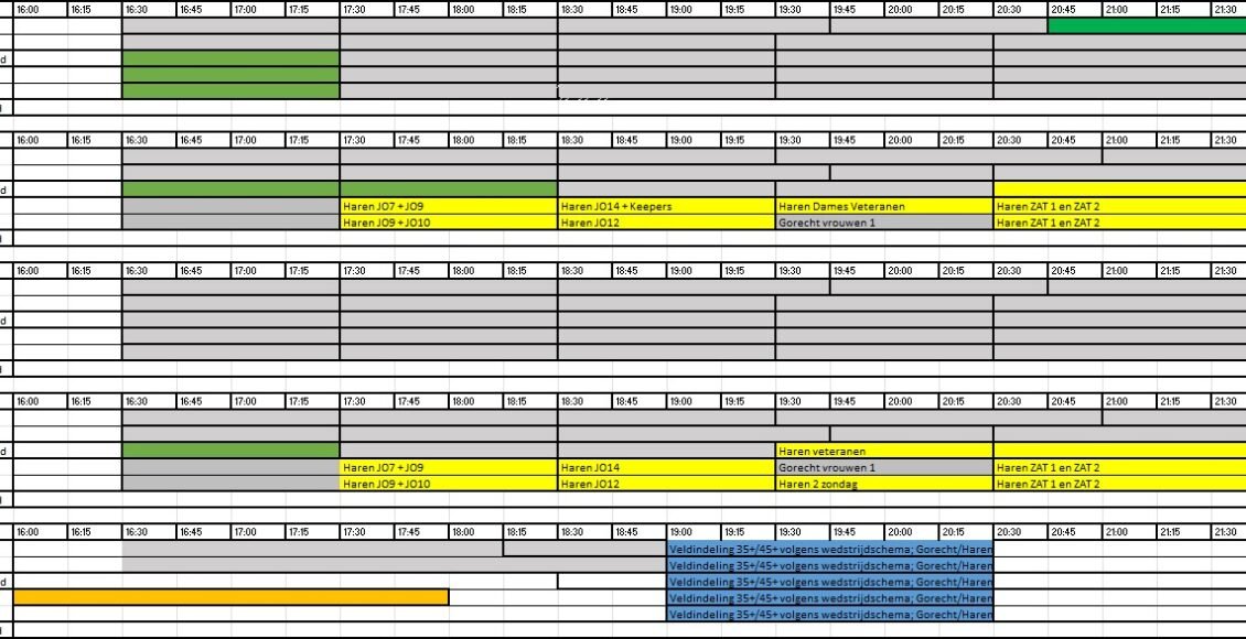 Trainingsschema 2023-2024